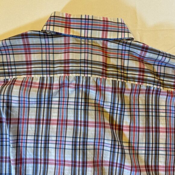 MAKER & COMPANY Mens Shirt Colorful Plaid Button Down Collar Cotton Casual L - Picture 4 of 13